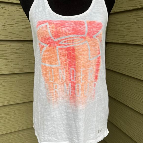 Under Armour semi fitted, HEAT GEAR racer back style tank top women's size S - Picture 1 of 4
